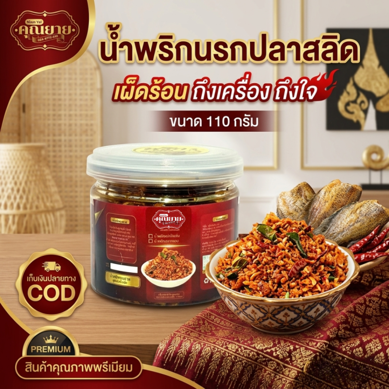 น้ำพริกนรกปลาสลิด l 110กรัม