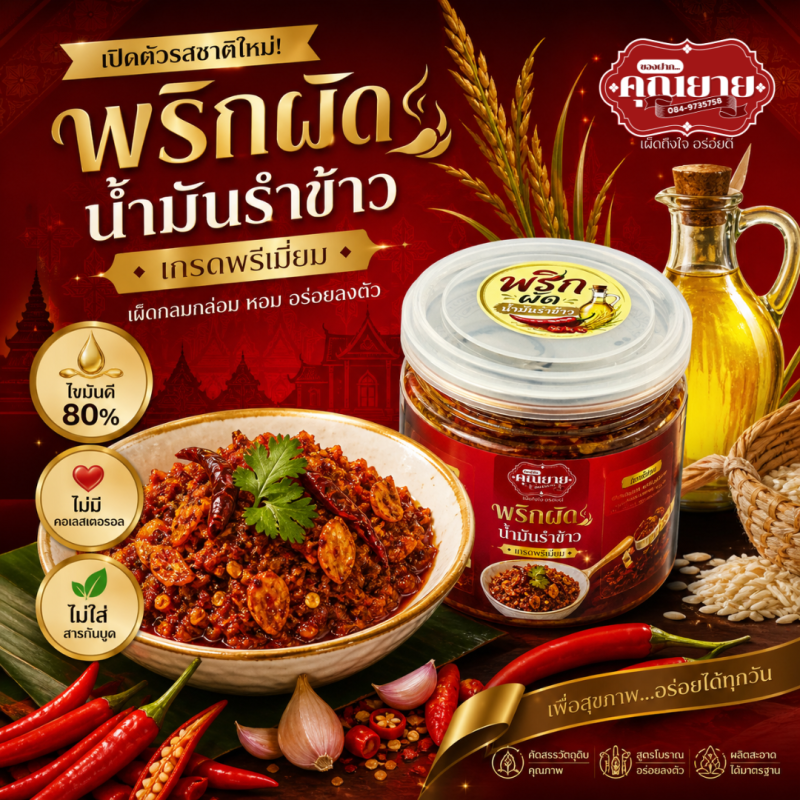 พริกผัดน้ำมันรำข้าว l 110กรัม