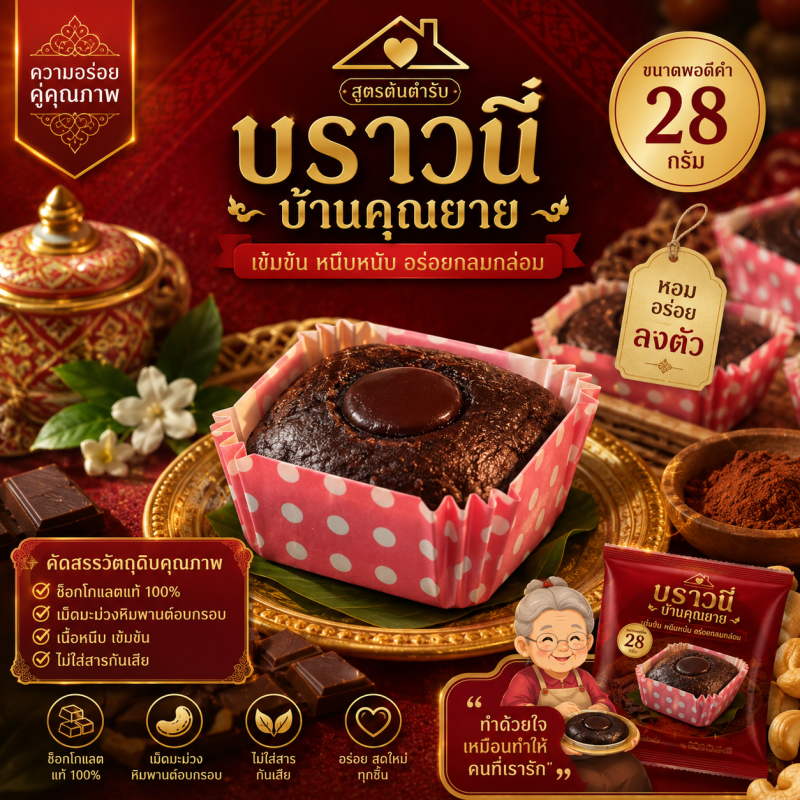 บราวนี่บ้านคุณยาย มินิ 28กรัม